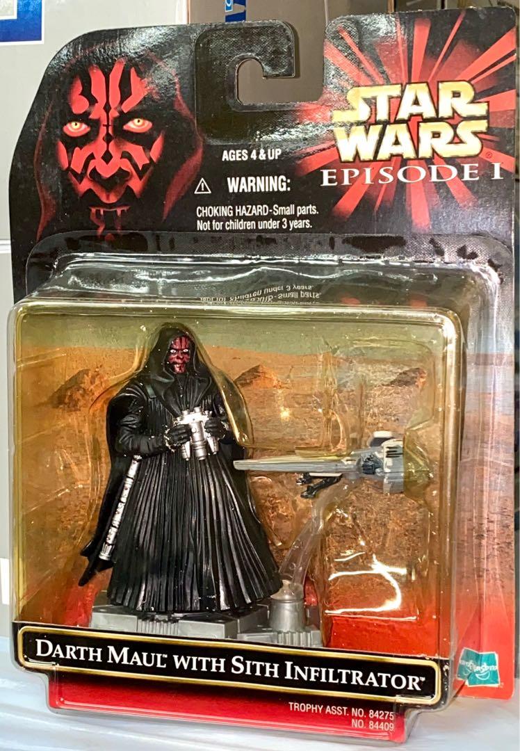 TOMY HASBRO 60852 STAR WARS EPISODE I DARTH MAUL WITH SITH INFILTRATOR 3.5" SERIES FIGURE