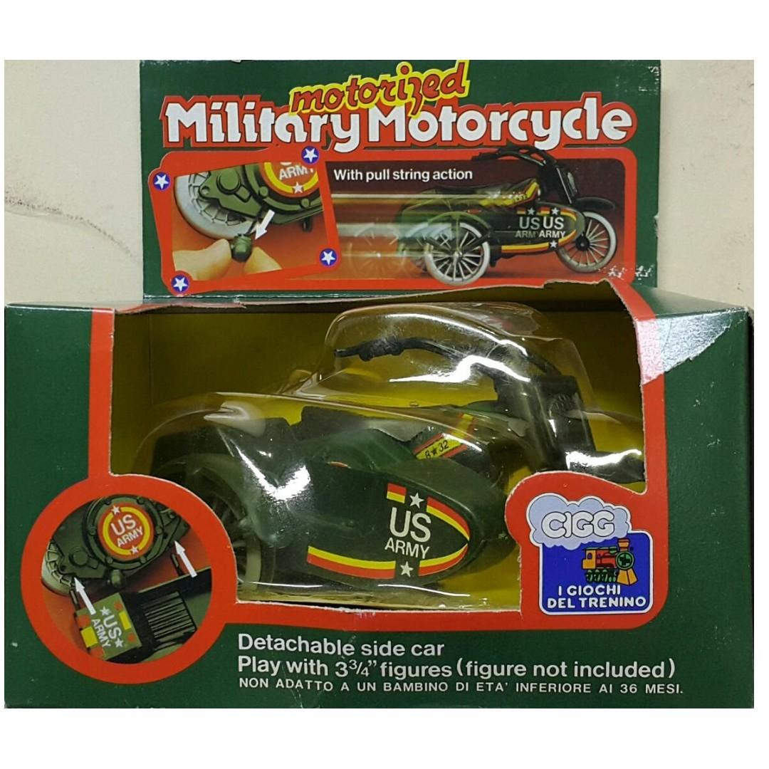 EWP 3009 Made in Hong Kong Retro Toy Military Motorcycle with Sidecar CIGG MADE IN HONG KONG MOTORIZED MILITARY MOTORCYCLE b5246794