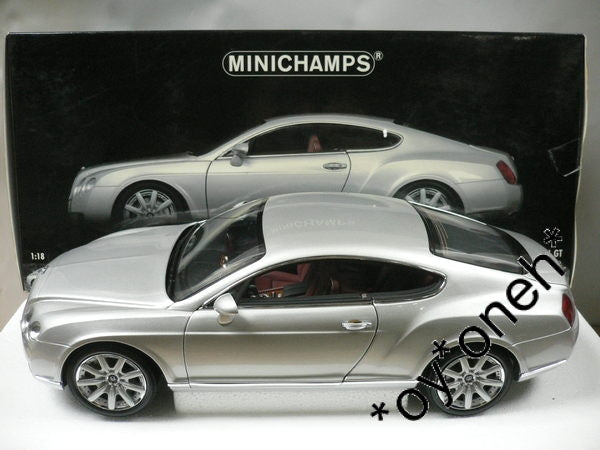 MINICHAMPS 1/18 BENTLEY CONTINENTAL GT SILVER