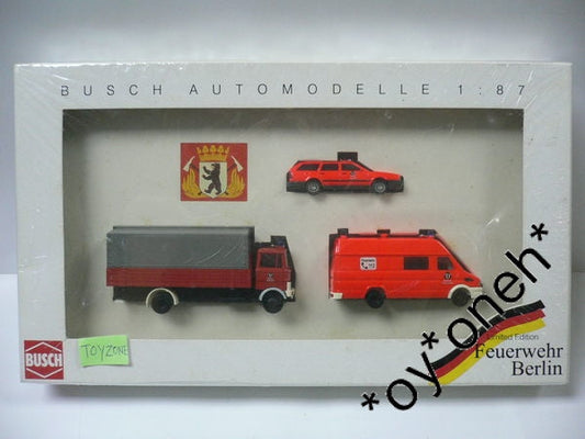 BUSCH 1/87 BERLIN FIRE DEPARTMENT SET