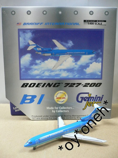 GEMINI JETS 1/400 BRANIFF INTERNATIONAL BI BOEING 727-200 N412BN