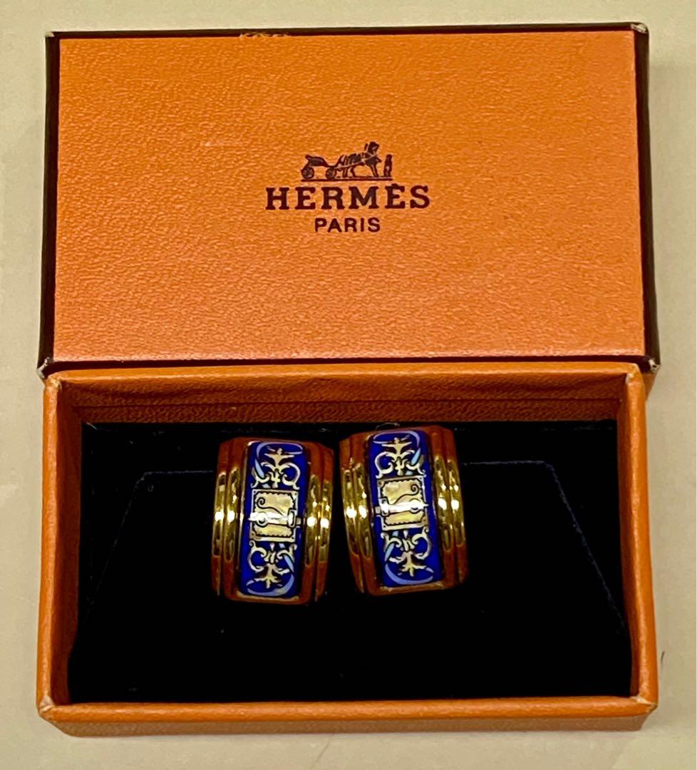 Hermes earrings Hermes blue gold pattern earrings BW-J4157 1127028722