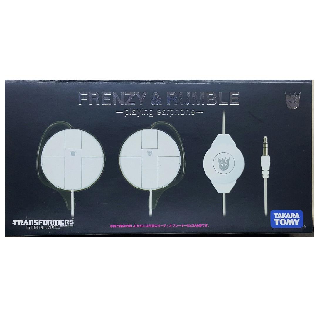 TAKARA TOMY TRANSFORMERS MUSIC LABEL FRENZY & RUMBLE PLAYING EARPHONE Transformers Crazy Thunder Earphones