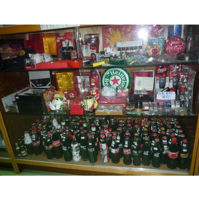 Clearance COCA COLA Coca-Cola products and other promotional beverage products with display cabinets