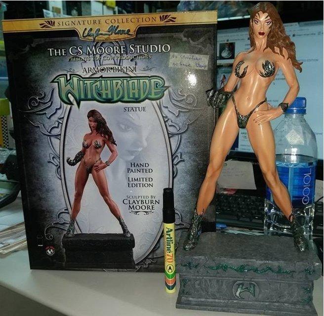 THE CS MOORE STUDIO WITCHBLADE ARMOR BIKINI STATUE FACTORY SAMPLE 4983 CERAMIC PRODUCTS