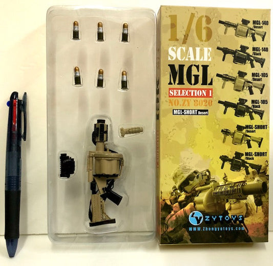 1/6 ZYTOYS MGL SELECTION 1 NO. ZY8020 TOY SHORT GUN MGL-SHORT DESERT 12' Soldier Figure Modern Firearms Weapons