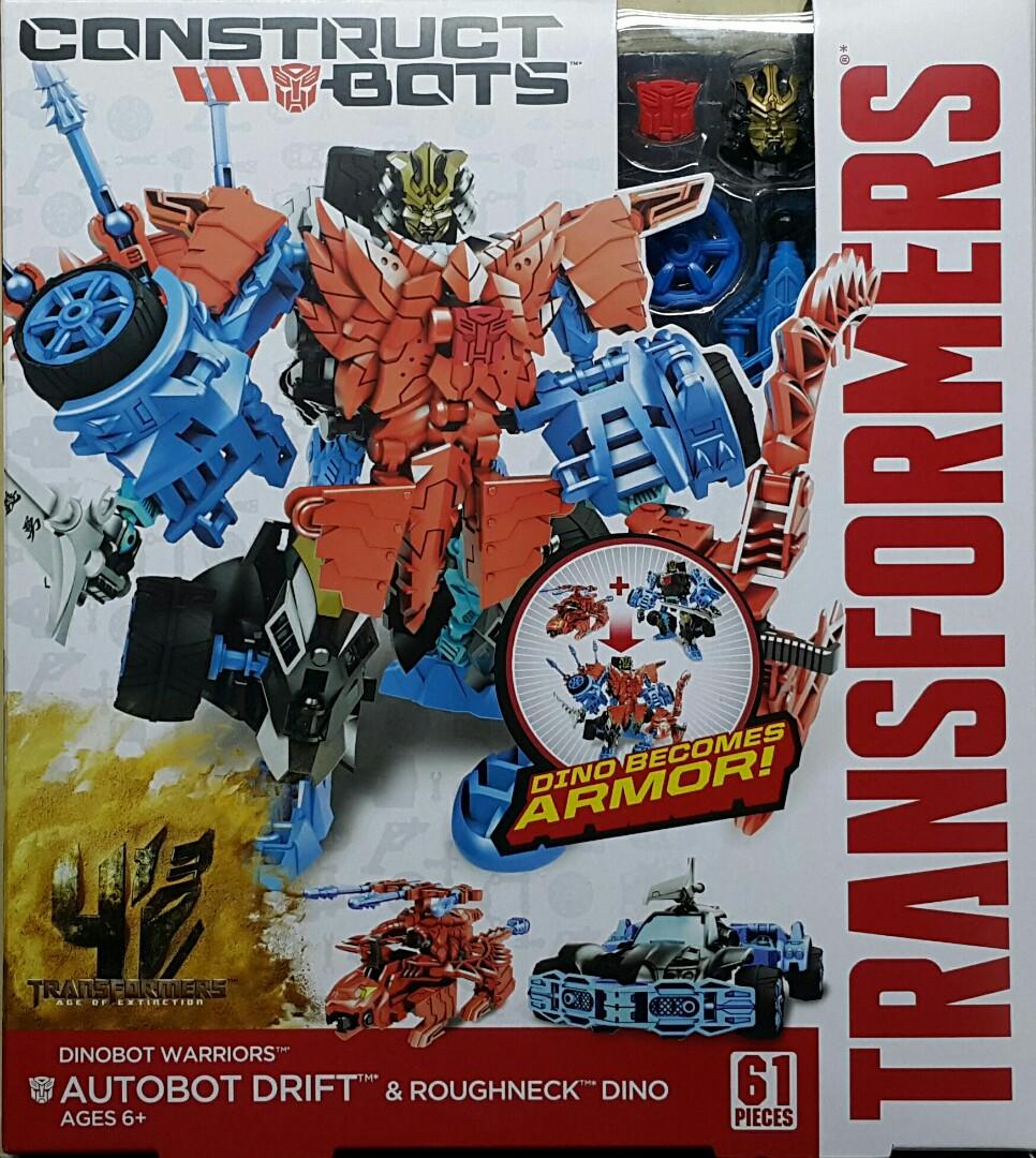 HASBRO 24747 TRANSFORMERS AGE OF EXTINCTION CONSTRUCT BOTS E1:02 DINOBOT WARRIORS AUTOBOT DRIFT & ROUGHNECK DINO
