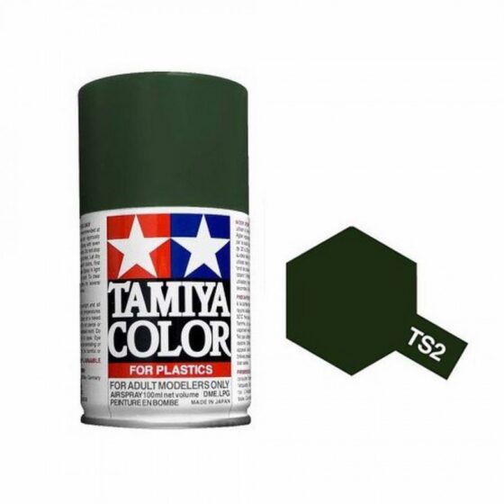 TAMIYA Nitro Oil Spray Can TS-2 Dark Green (British/Soviet Tank Color) 100ml