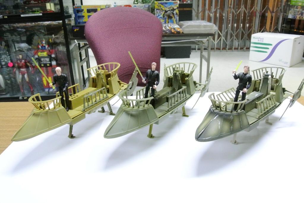 TOY ZONE HASBRO STAR WARS PROTOTYPE FACTORY SAMPLE TEST SHOT TATOOINE SKIFF POTF WITH REGULAR LUKE SKYWALKER SET OF 3