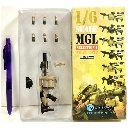 1/6 ZYTOYS MGL SELECTION 1 NO. ZY8020 TOY SHORT GUN MGL-105 DESERT 12' Soldier Figure Modern Firearms Weapons