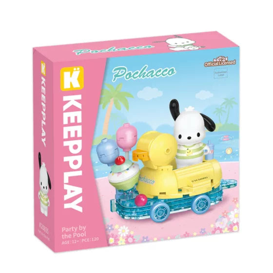Qman Keeppley【Sanrio】Float Parade Building Blocks Pochacco Pool Party