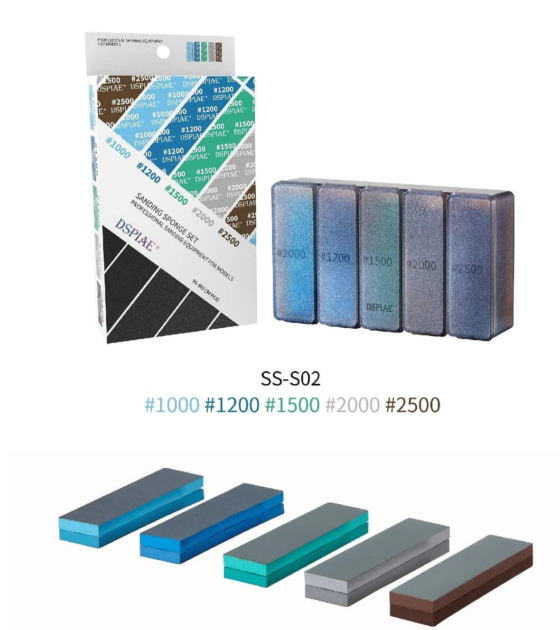 DSPIAE SS-S02 fine mesh sponge sandpaper set 1000 mesh ~ 2500 mesh 30 pieces