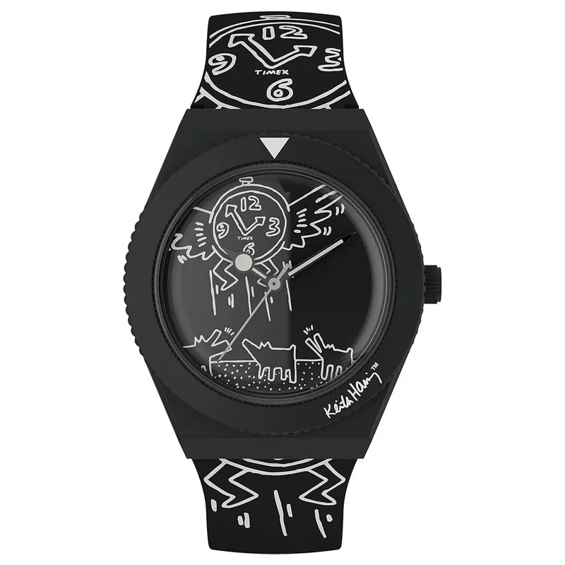 Q Timex x  Keith Haring 38mm Rubber Strap Watch TW2W25600