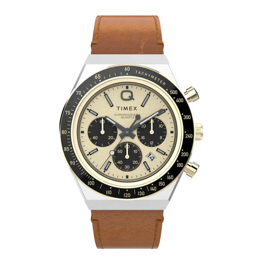 Q Timex Chronograph 40mm Leather Watch TW2W64400