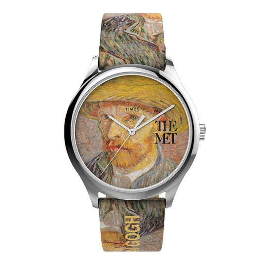 Timex x The MET Van Gogh 40mm Leather Strap Watch TW2W25100