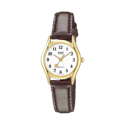 Casio LTP-1094Q-7B5 23mm Heart Ladies Leather Strap Vintage Watch