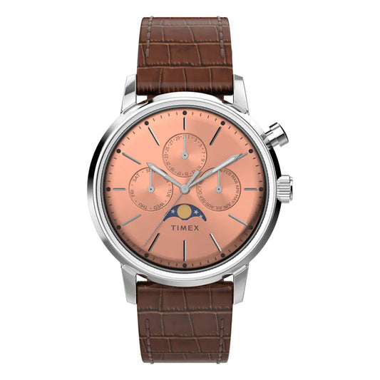 Timex Marlin® Moon Phase 40mm Leather Watch TW2W51100