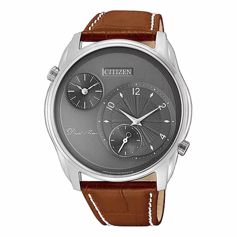 Citizen Men's Dual Time Leather Watch AO3030-16H