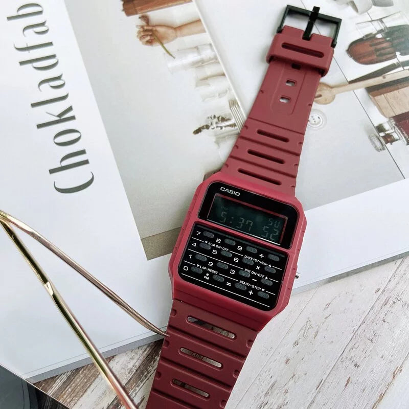 Casio CA-53WF-4B Wine red Vintage Calculator Digital Watch