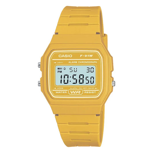 Casio F-91WC-9A Boy Size Digital Vintage Watch Yellow