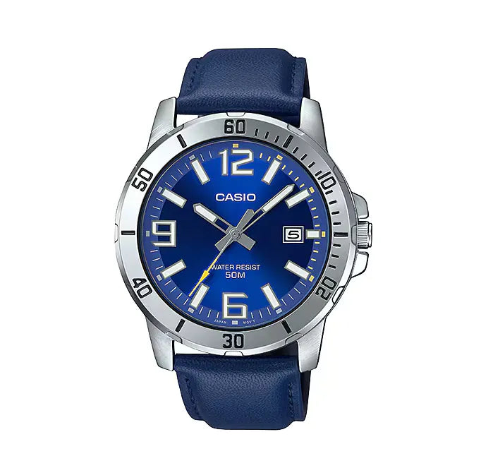 Casio MTP-VD01L-2B 43mm Analog Leather Watch