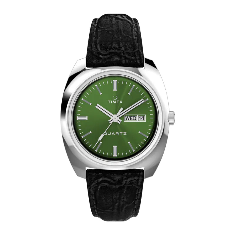 Q Timex 1978 Day / Date 37mm Leather Watch TW2W44700