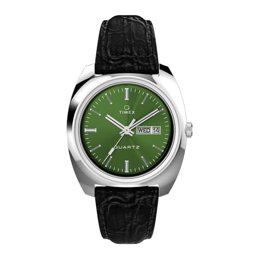 Q Timex 1978 Day / Date 37mm Leather Watch TW2W44700