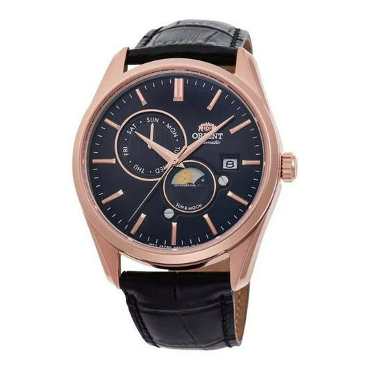 ORIENT SUN and MOON V5 LEATHER WATCH ROSE GOLD RA-AK0309B30B