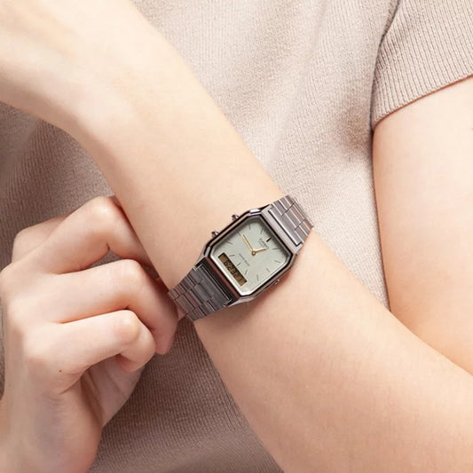 Casio AQ-230GG-9A Gray Dual Time Watch