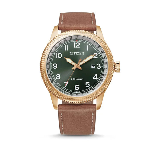 Citizen Eco-Drive Rose Gold Leather Watch BM7483-15X