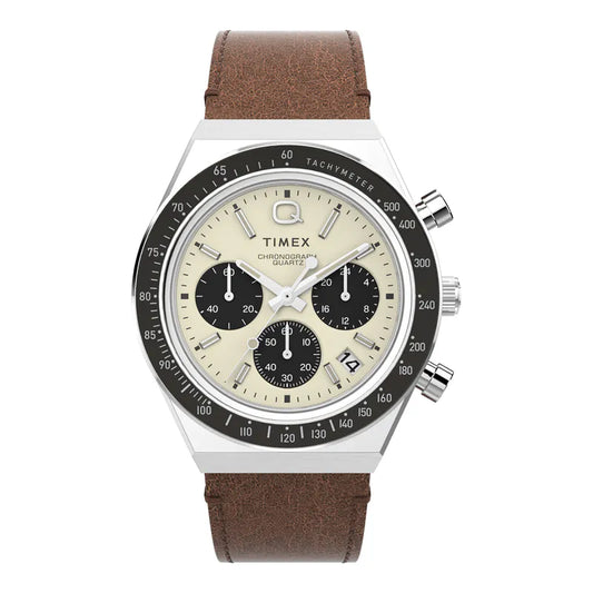 Q Timex Chronograph 40mm Leather Watch TW2V42800