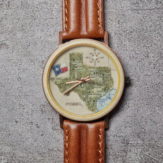 Fossil 90s Vintage Stone Leather Watch F0004