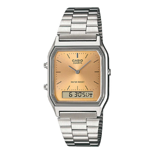 CASIO AQ-230A-4A Copper Dial Dual Time Watch