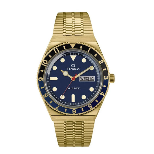 Q Timex Reissue 38mm Gold Bracelet Watch TW2U61400