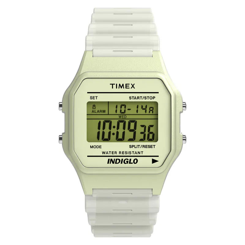 Timex T80 Digital Watch 34mm Glow In The Dark TW2Y02600