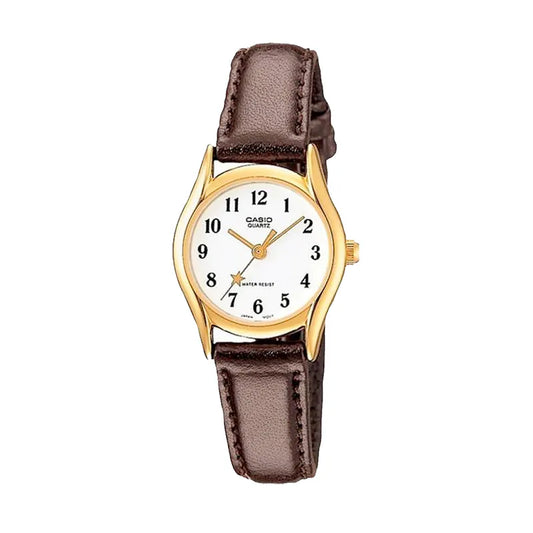 Casio LTP-1094Q-7B4 23mm Star Ladies Leather Strap Vintage Watch