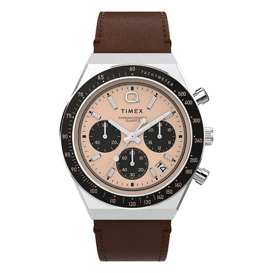 Q Timex Chronograph 40mm Leather Watch TW2W51800