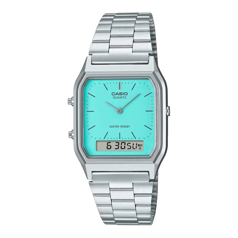 CASIO AQ-230A-2A2 Turquoise Blue Dual Time Watch