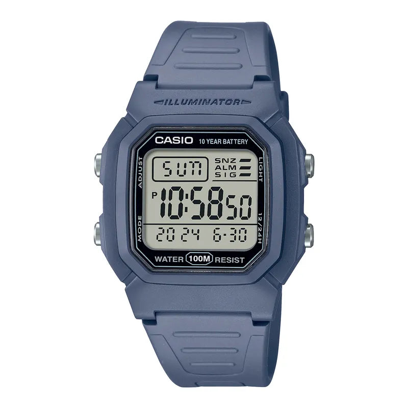 CASIO W-800H-2A 100m 10 Years Battery Life Digital Watch