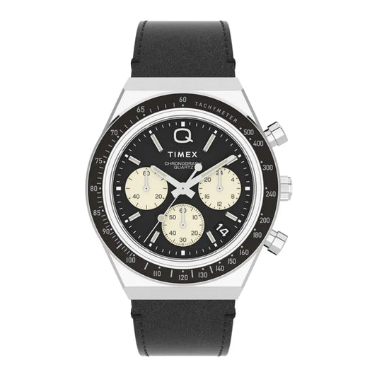 Q Timex Chronograph 40mm Leather Watch TW2V42700