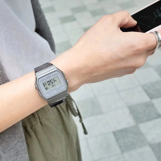 Casio F-91WS-8 Boy Size Digital Vintage Watch Translucent Gray