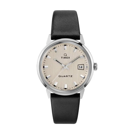 Q Timex 1978 Reissue 35mm Leather Strap Watch TW2U91200