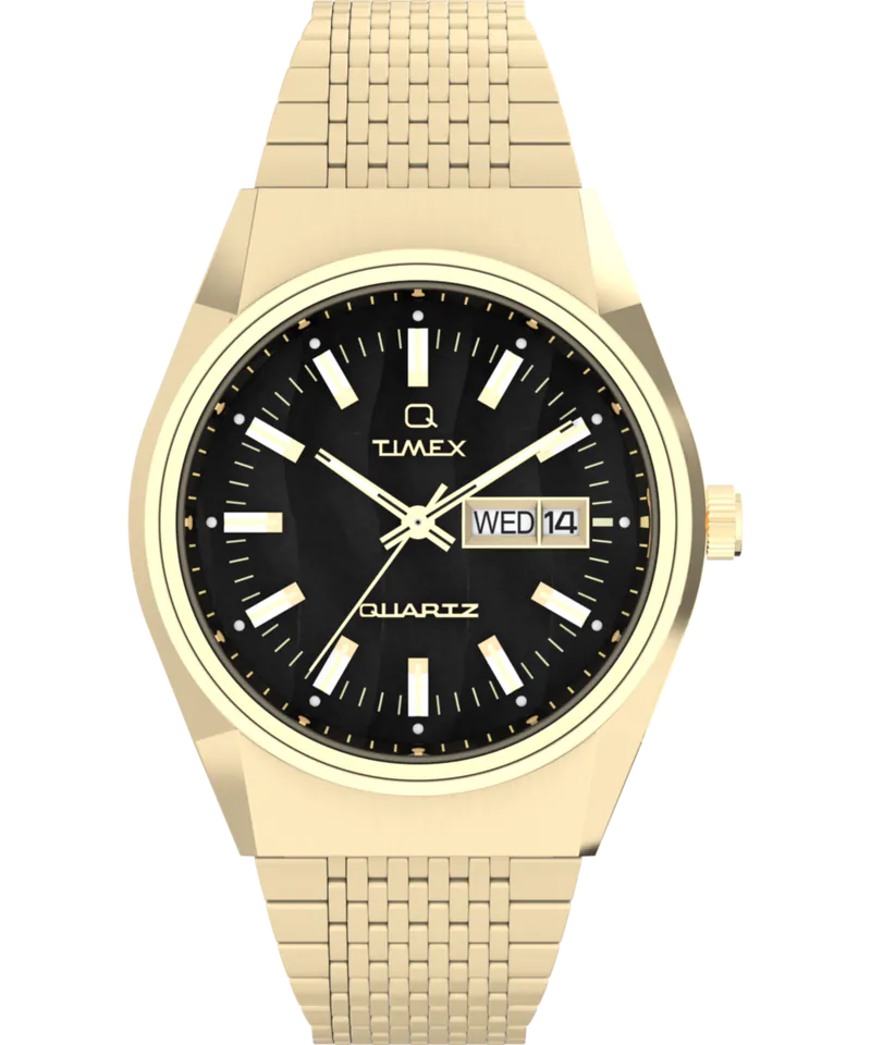 Q Timex Falcon Eye Watch Stainless Steel Black Dial TW2W62500