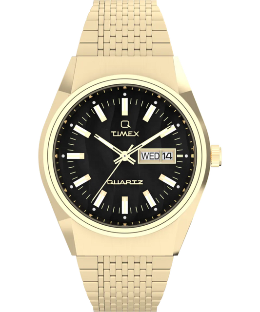 Q Timex Falcon Eye Watch Stainless Steel Black Dial TW2W62500