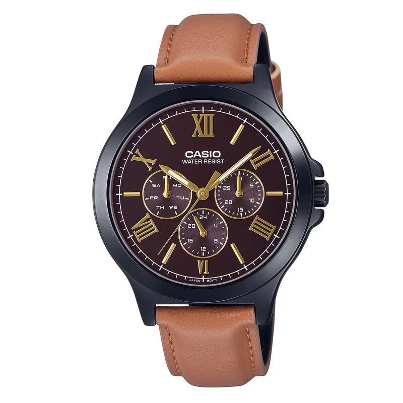 Casio MTP-V300BL-5A 40mm Analog Leather Watch