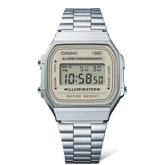 Casio A168WA-8A Off White Digital Vintage Watch