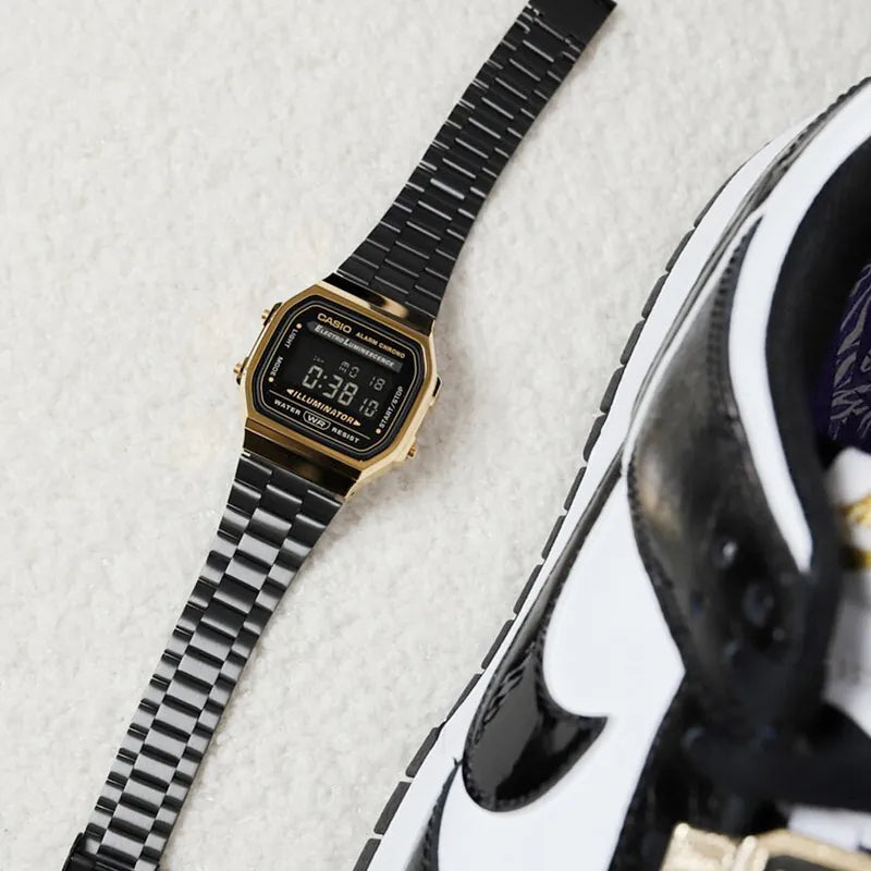 Casio A168WEGB-1B Gold and Black Digital Vintage Watch