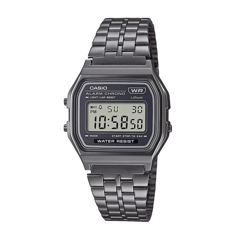 Casio A158WETB-1A Boy Size Gungray Digital Vintage Watch
