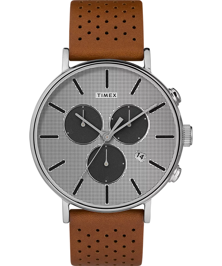 Timex TW2R79900 Fairfield Supernova Chronograph 41mm Leather Strap Watch
