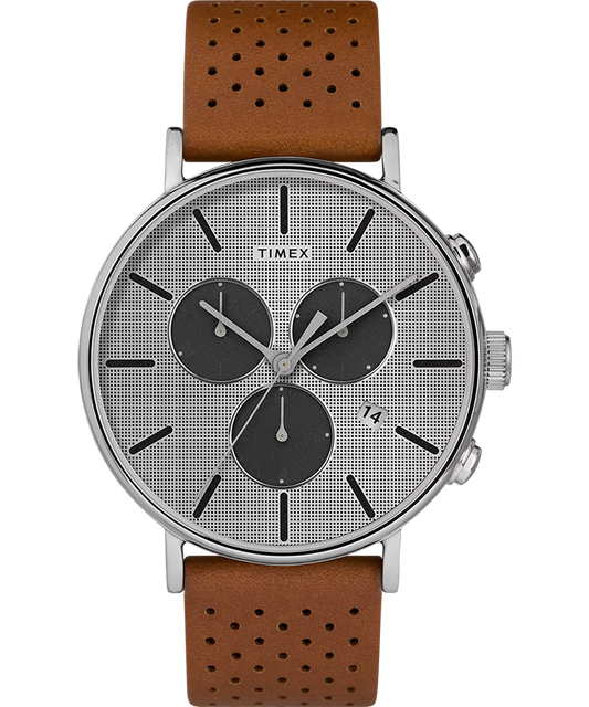 Timex TW2R79900 Fairfield Supernova Chronograph 41mm Leather Strap Watch